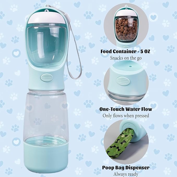 Portable Dog Water Bottle Portable Water Bottle for Dogs On The Go,Portable Dog Bowl Cat Bowl for Pet(Blue)