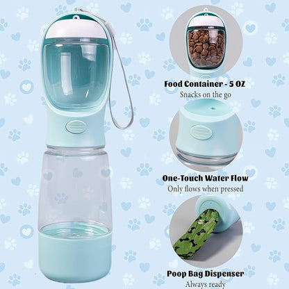 Portable Dog Water Bottle Portable Water Bottle for Dogs On The Go,Portable Dog Bowl Cat Bowl for Pet(Blue)