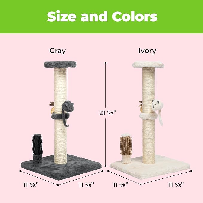 Best Pet Supplies Catify Cat Scratcher, Fun Interactive Scratchers, Posts, Poles, Claw Safe, Furniture Saver Indoor Play Support Natural Cat Behaviors Heavy Duty - Beige, 11.78 x 11.78