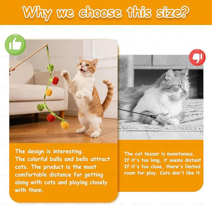 Durable Cat Toys with Catnip, Self-Play Hanging Kicker Toy for Indoor Cats, Interactive Window/Door Mount Design with Bell & Spring for Kittens and Adult Cats (Red&Green)