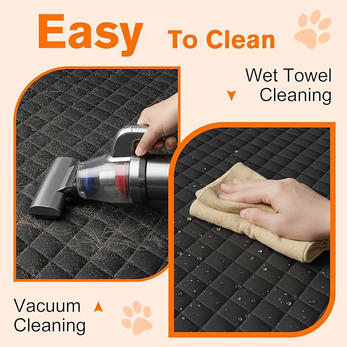 NECKORY SUV Cargo Liner for Dogs - Waterproof Dog Car Seat Cover Mat for SUVs, Sedans, Vans & Trunks with Non-Slip Bumper Flap Protector, Scratchproof Large Size Universal Fit, Black