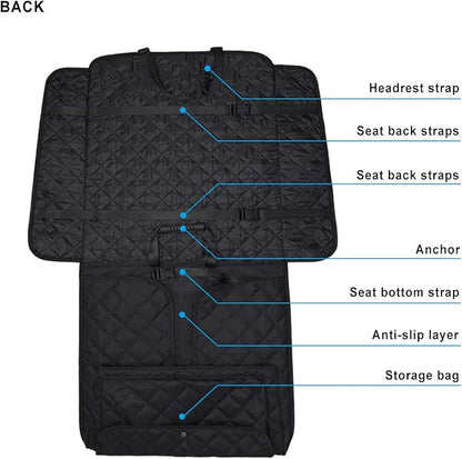 Bark Lover Deluxe Dog Seat Cover for Front Seat-More Durable Waterproof Front Seat Protector, High Heat Resistant and Nonslip Front Seat Cover for Dogs Kids, Universal Size (Black MAT)