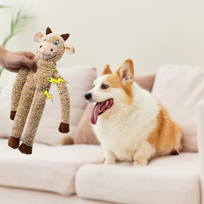 Raccoon No Stuffing Dog Toys for Large Dogs, Squeaky Crinkle Interactive Dog Animals, Plush Teething Toys to Keep Them Busy, Cute Funny Dogs Gifts for Small Medium Large Breed
