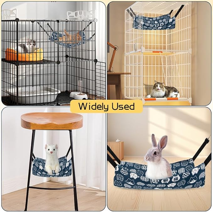 Cat Hammock & Cage - Indoor Cat & Ferret Enclosure with Dog & Chinchilla Hammock Accessories