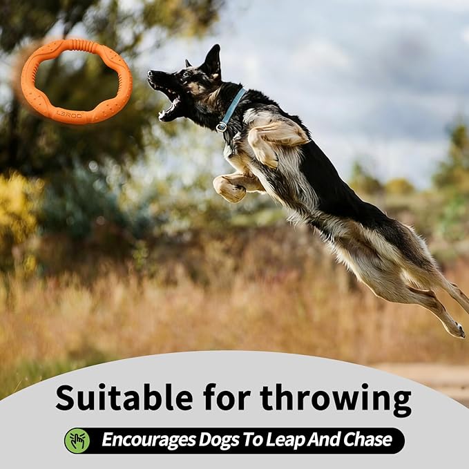 LaRoo Dog Flying Ring Toys, Floating Flying Dog Disc Toys, Summer Pet Training Outdoor Durable Chew Toys for Medium and Small Dogs