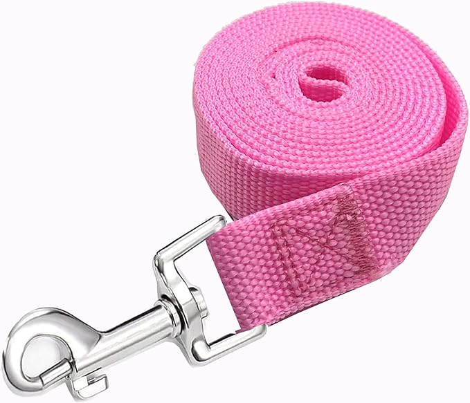 Strong Nylon Dog Leash, 4FT/ 5 FT/ 6FT Dog Leashes for Medium Large Dogs (6FT, Pink)