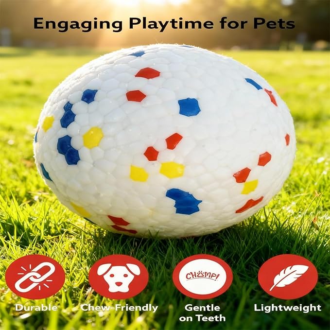 Indestructible Dog Chew Toy for Aggressive Chewers - 4 Pack Interactive Dog Ball,Durable ETPU Toy for Large Medium Small Dogs(4-Pack-White)