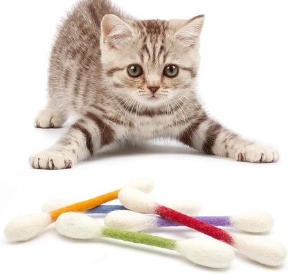 Glaciart One Swabs Cat Toys with Catnip - 6 Pk | Durable for Chew, Cute Cat Toys Interactive Kitty for Boredom, Exercise, & Play | Filled w/Organic Catnip for Anxiety & as Digestive Aid | Gift Idea
