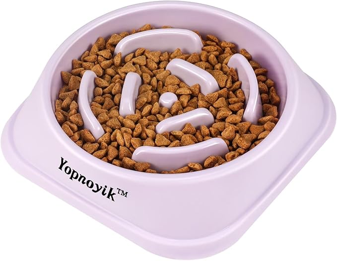 Slow Feeder Dog Bowls for Healthy Eating, Non-Slip and Anti-Choking Design, Reduces Bloating & Overeating for Medium Dogs and Cats, Easy to Clean