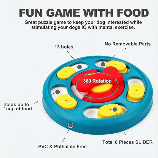 Paw-FECT Piece Interactive Dog Treat Puzzle Toy, Dog Food Slow Feeder for Mental Stimulation, IQ Training, Prevents Overeating & Fast Eating, Helps Fight Obesity, Great for All Pet Sizes/Breeds