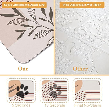 Dog Food Mat for Floors Waterproof Quick Dry Pet Placemat Cat Feeding Bowls Mats for Food and Water, Eco-Friendly Dog Accessories Diatomite Pets Supplies 12" X 20"