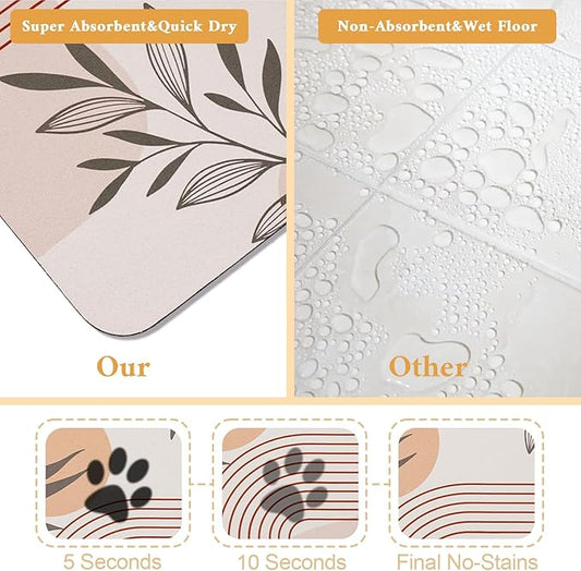 Dog Food Mat for Floors Waterproof Quick Dry Pet Placemat Cat Feeding Bowls Mats for Food and Water, Eco-Friendly Dog Accessories Diatomite Pets Supplies 12" X 20"