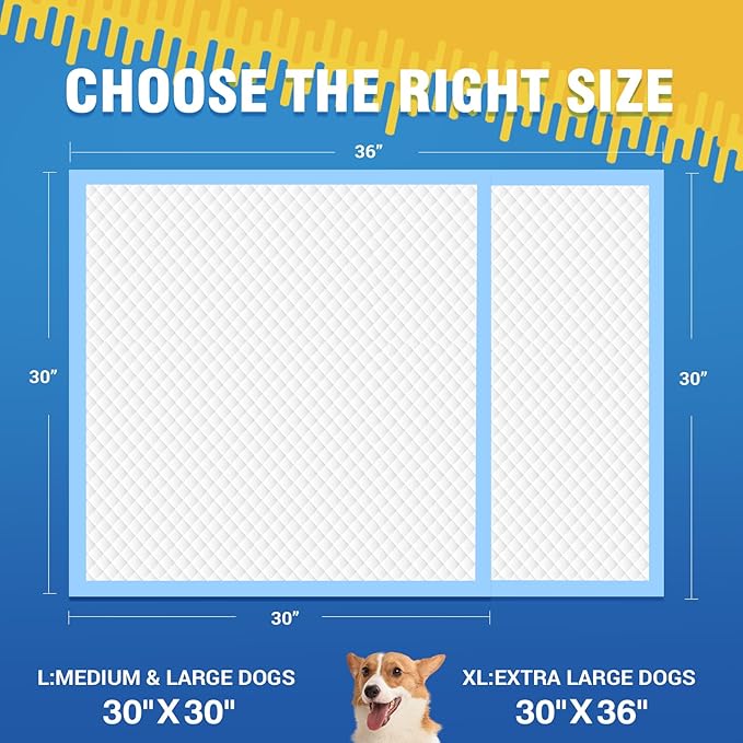 Extra Large Doggie Pee Pad, 30”x30” Thicken Dog Pee Pads, 60 Count XL Doggy Pads Leak-Proof, Super Absorbent Puppy Pee Pads for Dogs, Soft Training Pet Pads for Dogs Cats Rabbits