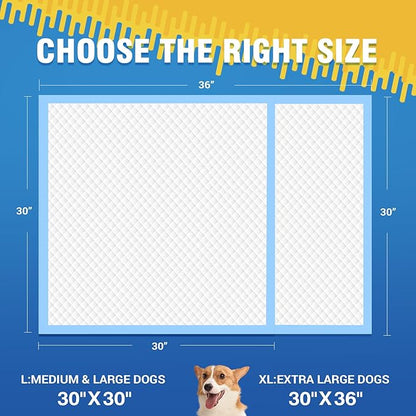 Extra Large Doggie Pee Pad, 30”x30” Thicken Dog Pee Pads, 60 Count XL Doggy Pads Leak-Proof, Super Absorbent Puppy Pee Pads for Dogs, Soft Training Pet Pads for Dogs Cats Rabbits