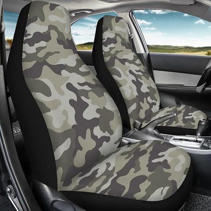 Green Camo Print Car Seat Cover Front Seats for Men,Universal Fit for Most Cars,SUVs,Sedan,Truck or Van,Easy to Install