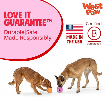 WEST PAW Zogoflex Toppl Interactive Treat Dispensing Puzzle Dog Toy for Mental Stimulation & Enrichment-Holds Kibble & Treats-Lickable, Freezable & Dishwasher Safe-Made in USA-Small-Candy Swirl