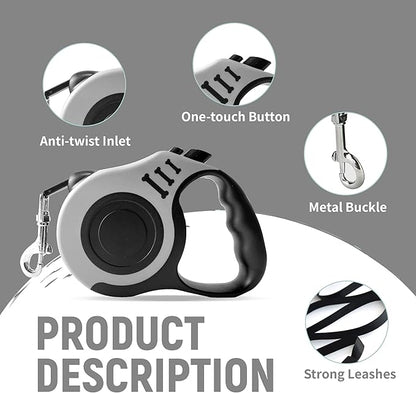 Retractable Dog Leash Automatic Telescopic Tractor Dog Tape, Pet Tape 10/16 FT Durable and Convenient, with Non-Slip Handle, Suitable for Small and Medium-Sized Dogs