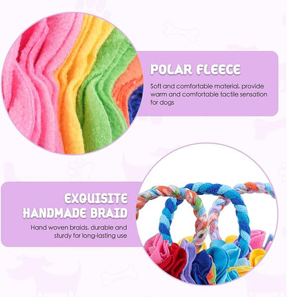 Snuffle Ball with Handle, Tug of War Rope Toys for Small Medium Dogs, Interactive Dog Toys Puppy Training Pull Toy for Exercise & Interactive Play Games (Blue)