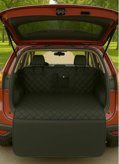 fidozen Universal Cargo Liner for SUV – Waterproof Dog Trunk Mat, Non-Slip Back Seat Protector, Car Bed Cover, Pet Barrier, Rear Liner Accessories for Trucks & Sedans, Universal Fit Trunk Cover