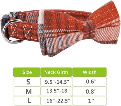 Faleela Soft &Comfy Bowtie Dog Collar,Detachable and Adjustable Bow Tie Collar,for Small Medium Large Pet (Large(Pack of 1), Orange)