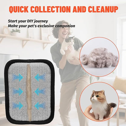 2 Pcs Pet Hair Removal Glove - Upgraded Electrostatic Pet Hair Remover Gloves for Cats & Dogs, Reusable & Washable Magic Brush Pet Hair Removal Tool (Black, L)