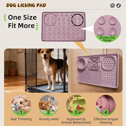 Dog Lick Mat for Anxiety Relief, Slow Feeder Alternative, Pet Enrichment Treat Mat, Boredom Buster, Durable Food-Grade Silicone, Dishwasher & Freezer Safe