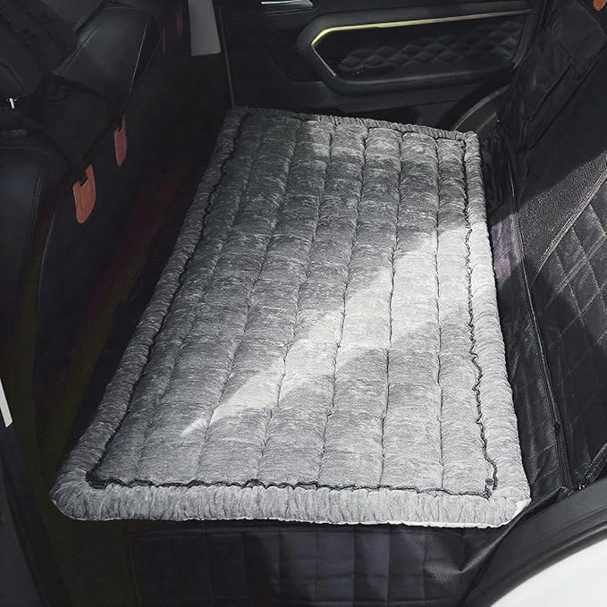 Backseat Pet Bed Mat，Dog Car Seat Cover for Back Seat，Fit for Backseat Extenders，Car Seat Protector, Nonslip Soft Durable Pet Bed for SUVs, Sedans & Trucks（Blue-Gray，24.8x54 inch）