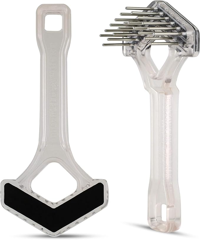 Mini-Rake V-Shaped with 1" Double-Row Rotating Teeth (Crystal with BlackTop)