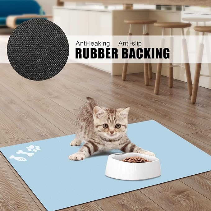 Absorbent Dog Food Mat, No Stains Quick Dry Dog Water Dispenser Mat, Pet Accessories Supplies,Easy Clean Dog Bowl Mat, Multiple Colors, Sizes & Purposes