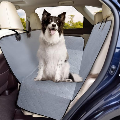 NESTROAD Dog Car Seat Cover for Back Seat,Waterproof & Scratchproof & Hammock for Dogs Backseat Protection,600D Heavy Duty Dog Seat Cover for Cars, Trucks and SUVs(Gray,59"×63")