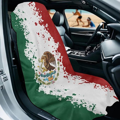 SEANATIVE Mexican Flag Car Seat Cover Protector Front Seats Car Towel, for Gym, Running, Swimming, Beach and Hiking, Sweat Towel Bucket Seat Covers for Trucks SUV Jeep