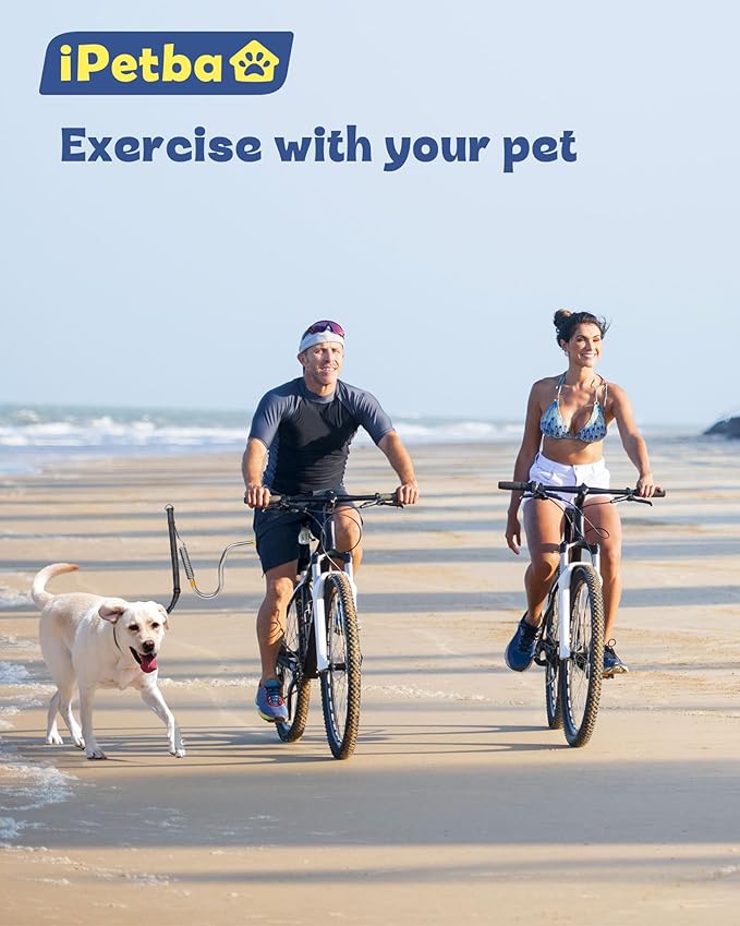 Dog Bike Leash - Hands-Free Bike Attachment for Dogs, Safe Shock-Absorbing, Adjustable Length, Easy to Install