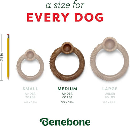Benebone Peppermint Ring – Limited Edition Holiday Flavor, Durable Chew Toy for Aggressive Chewers, Made in USA, Medium