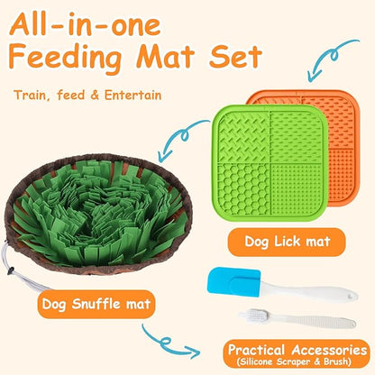 Lick Mat For Dogs,Snuffle Mat For Dogs,Interactive Dog Toys,Toy Feeder Slow Mats Interactive Feeding for Pet Treat Puzzle Keep Busy Large Small Puppy Food Licking Stimulation Puppies Sniff Activity