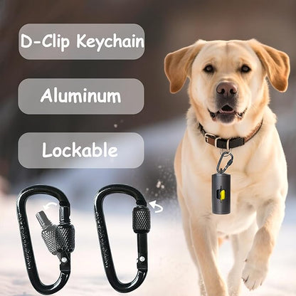 Metal Dog Poop Bag Holder w/Leash Clip|Durable Scratch-Resistant Aluminum|15 Bags+3 Accessories(Black)