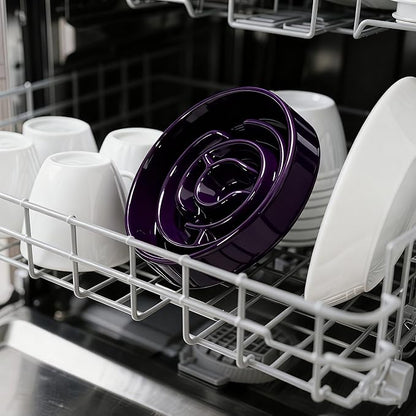 Ceramic Slow Feeder Dog Bowls with Anti-Slip, Slow Feeder & Non-Slip Design, Boredom and Anxiety Reducer, Suitable for All Breed Dogs and Cat (Ceramic-Purple)