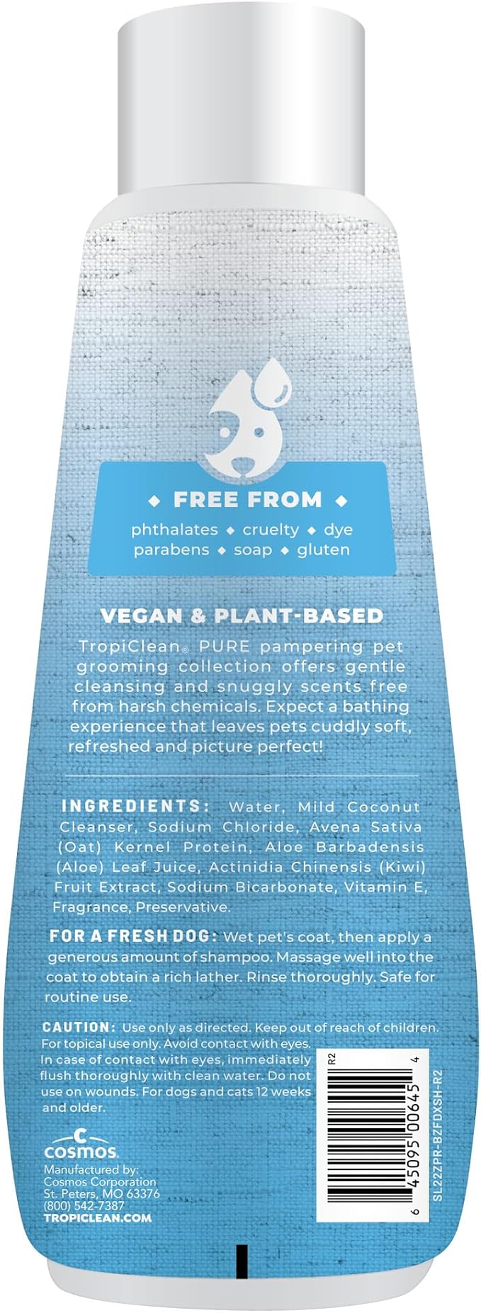 TropiClean Pure 2-in-1 Dog Shampoo and Conditioner, Reduces Tangles & Softens Coat, Fruity Fresh Scent, Made in the USA, Safe for Puppies, 20oz.
