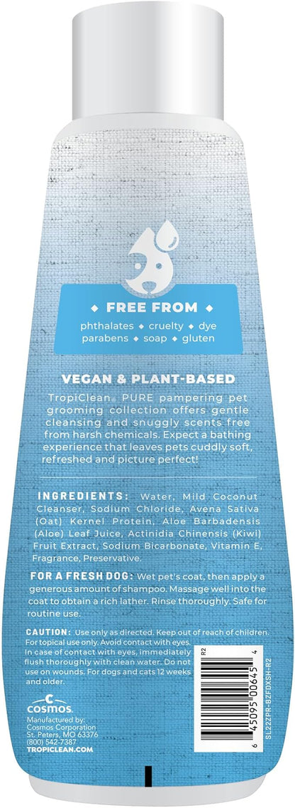 TropiClean Pure 2-in-1 Dog Shampoo and Conditioner, Reduces Tangles & Softens Coat, Fruity Fresh Scent, Made in the USA, Safe for Puppies, 20oz.