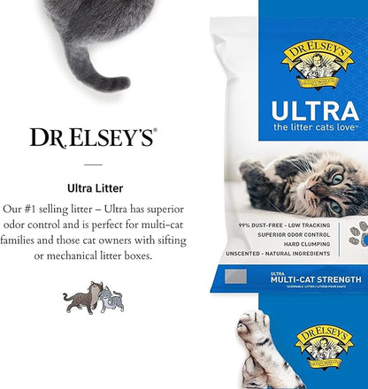 Dr. Elsey's Ultra Unscented Clumping Clay Cat Litter 18 lb Bag