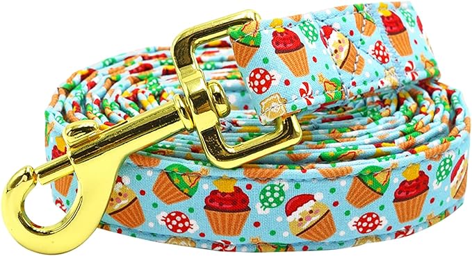 Dog Leash, Christmas Holiday Santa Claus Print Boy/Girl Durable Strong Winter Dog Leashes Heavy Duty Comfortable Padded Pet Leash for Small Medium Large Dogs