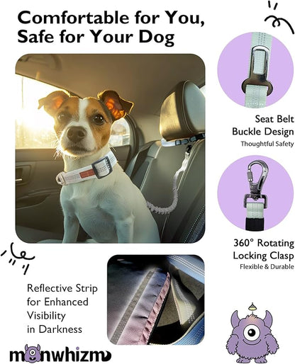 Stylish Car‑Safe Hands‑Free Bungee Dog Leash with Adjustable Waist Belt & Seat‑Belt Hook – Reflective No‑Pull Leash with Zipper Pouch for Running, Hiking & Travel (Powder Blue Gradient)