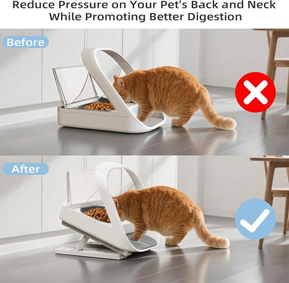 Adjustable Stand for Automatic Microchip Cat Pet Feeder, 0-20° Adjustable Angle, Reduces Joint Fatigue and Promotes Better Digestion for Pets, Easy to Install