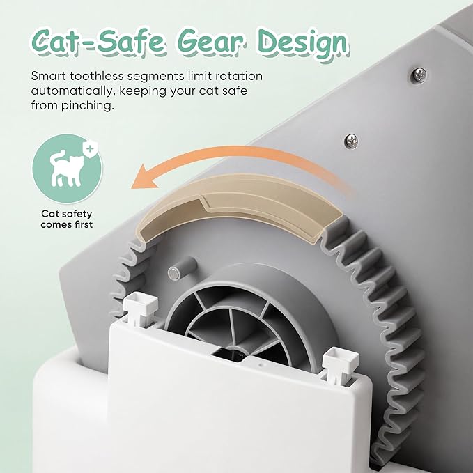 Greesum Self Cleaning Cat Litter Box, Open-Top Automatic Litter Box for Multiple Cats, No App or WiFi Needed, 10-Day Capacity, Safety Sensors, Easy Setup, 1-Year Warranty