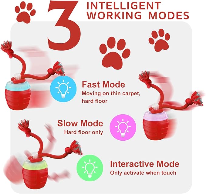 Interactive Dog Toys, Moving Interactive Dog Ball with Touch Activated, Automatic Rolling Ball Toys for Puppy/Medium Dogs, Squeaky Dogs Toy Active Rolling Wicked Balls for Daily Training (green)