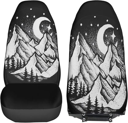 Foruidea Mountain Views Car Seat Covers Universal 2 Pcs Auto Front Seat Cover Fit Most Cars,SUV,Sedan,Trucks
