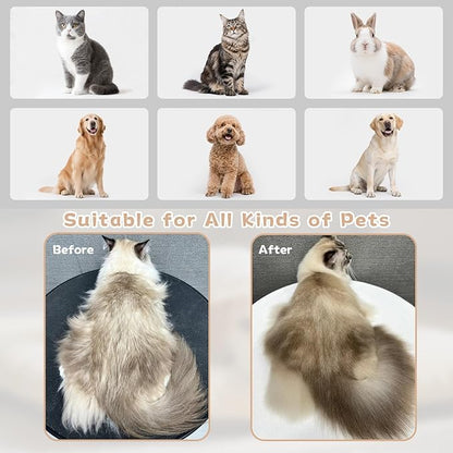 4 in 1 Cat Steam Brush - Self Cleaning Pet Steam Brush for Cat & Dog - Cat Brushes for Shedding with Quiet Motor - Elimination Flying Hair - Keep Your Clothes & Home Clean, White-Yellow