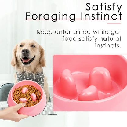 Super Design Slow Feeder Dog Bowl, 1.5 Cup, Nonslip, Heat-Resistant, Suitable for Medium to Large Dogs