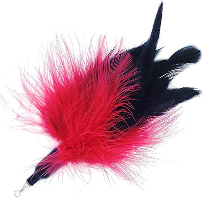 Pet Fit For Life - Retractable Feather Wand for Cats - Durable Interactive Cat Toy, Teaser Fishing Pole with Feather Lures - Fun Kitten Play Wand, 2 Feathers with String and Flying Fish Attachment