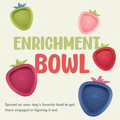 Freeze Dog Lick Bowl, Animire Non-Slip Slow Feeder Lick Mat for Dogs, Silicone Dog Enrichment Bowl for Distraction Anxiety Relief Boredom, BPA Free, Dishwasher Safe(Red,L)