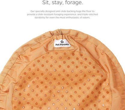 Pet Parents Forager Slow Feeder Bowls with SoftSnout & Non-Slip Backing, Dog Puzzle Toys & Snuffle Mat (Meadow Natural)